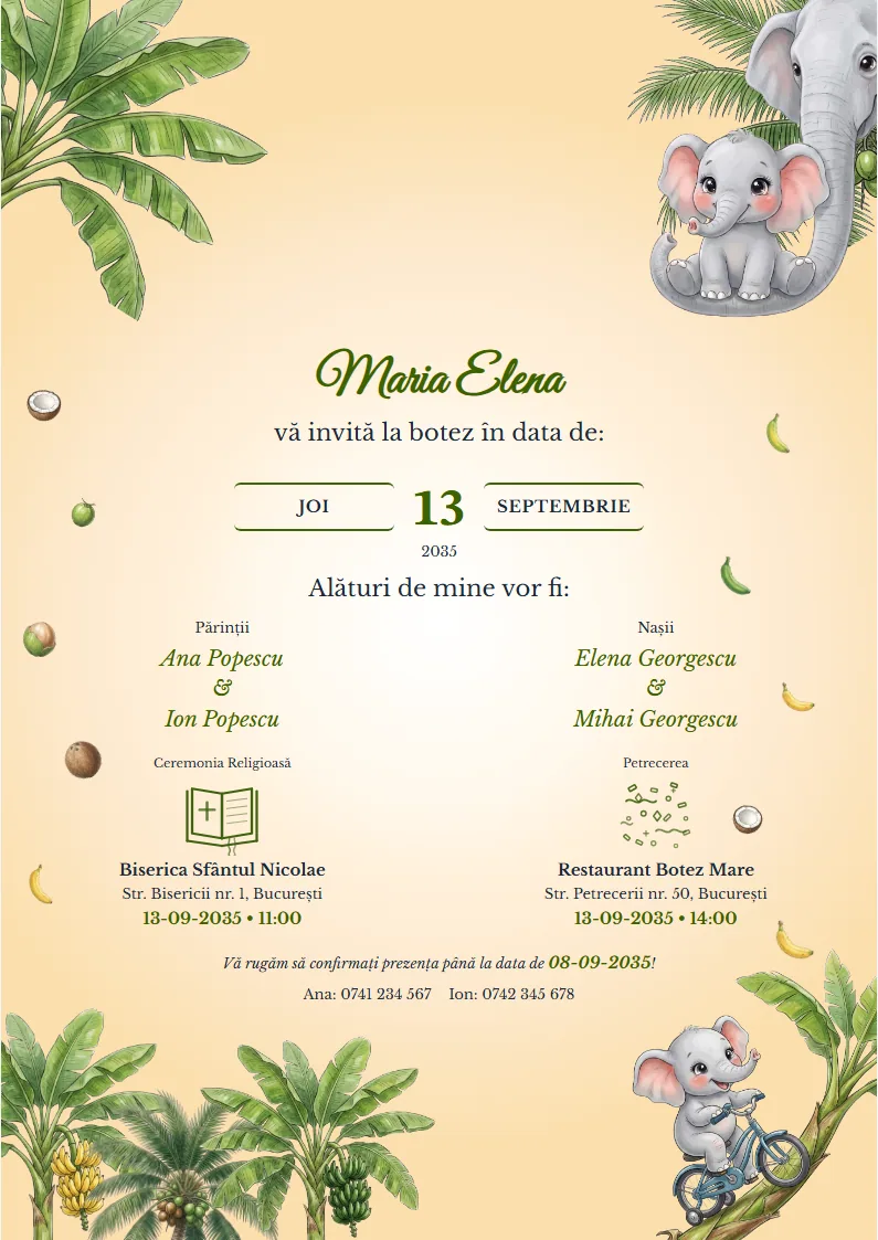Invitație imagine, format A4